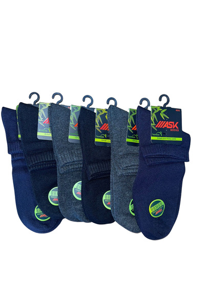 ask ERKEK 6'LI BAMBU UZUN KONÇ PATİK ÇORAP