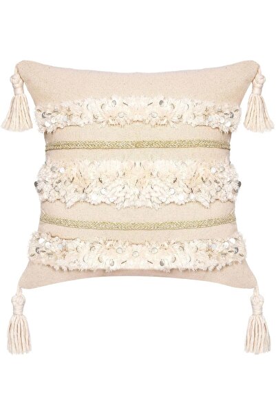 Bohemart Morocco Pillow Punch Handmade Sim Knitted Silver Sequin 50X50 Linen ...