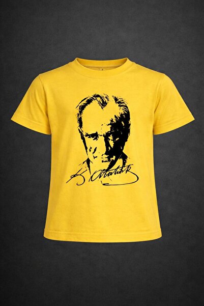 NACAR STORE تي شيرت للأولاد والبنات مطبوع عليه ATATURK بأكمام قصيرة 23 أبريل-...