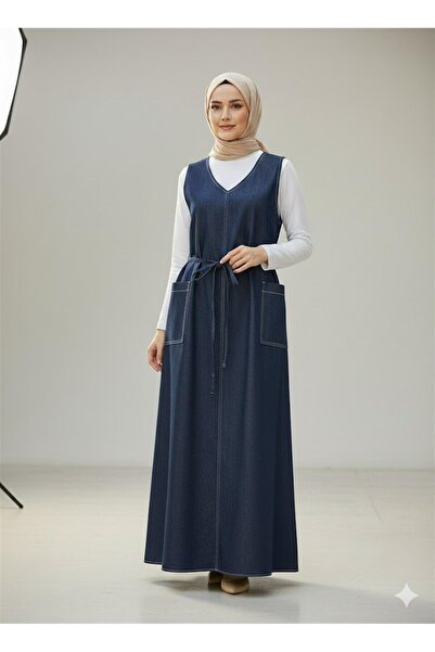 KULVAR TREND 1001 Beli Bağcıklı Torba Cepli Kot Jile Koyu Mavi