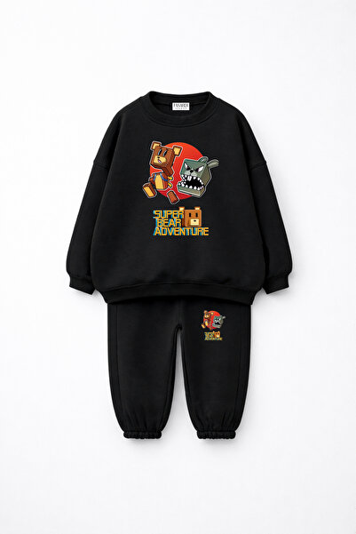 fasardi Super Bear Adventure Super Bear Printed Oversize Unisex Children's Tr...