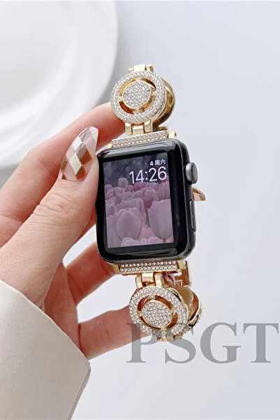 PSGT Watch 2/3/4/5/6/7/8/9/Se 42-44-45-49mm S10/11(46) Uyumlu Sun taşlı Pasla...