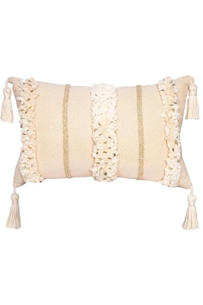 Bohemart Concept Decor Morocco Pillow Case Punch 40X60 Sim Knit Gold Sequin H...