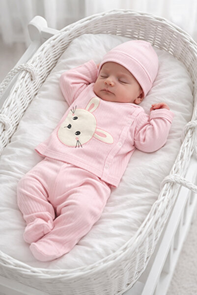 VERONA TARZ Kız Erkek Bebek 5li Hastane Çıkış Seti Yenidoğan Pamuklu Ay Tavşa...