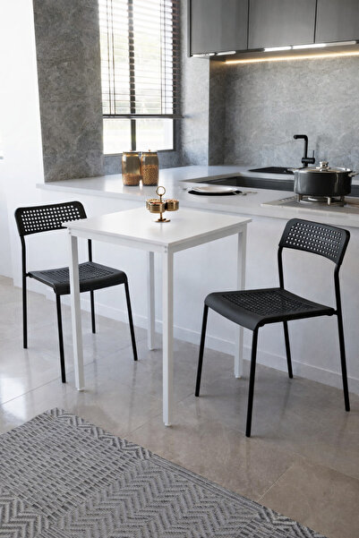 Flinder 2li Mutfak Seti Mutfak Masa ve Sandalye Seti Balkon Masası Cafe Seti