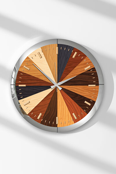 Zevahir Mobilya Dekorasyon Silver Framed Colorful Parquet Look Round Mdf Wall...