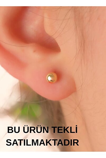 YCL JEWELLERY (TEKLİ) 8 Ayar Altın Minik Top Küpe