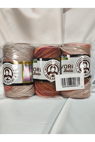 Ören Bayan FAVORİ BATİK Ebruli El Örgü İpi (3 Adet) - Renk: 922