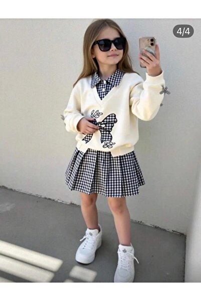 ARBİ kids Set elegant din două piese pentru fete, cu fustă cu detalii de fund...