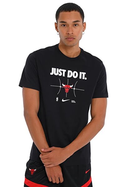 Nike Nba Chicago Bulls Mens Sportwear Just Do It Men's Sports T-Shirt Black