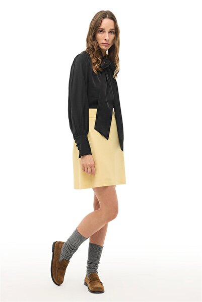 Perspective Mustard Mini Skirt