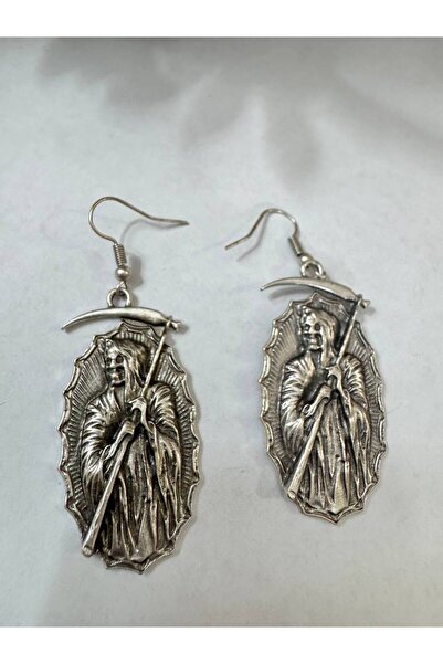 Yuchicly Detailed Metal Figure Dangle Earrings – Oval Shape Long Design