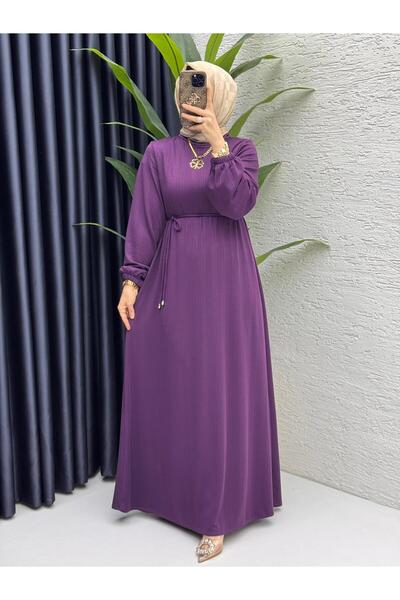 ZENA BY ÇETİN LEVENT Ribbed Knitted Fabric Long Women's Dress