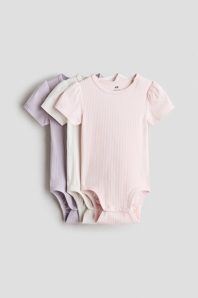 H&M 3’lü Ribanalı ve Pamuklu Body