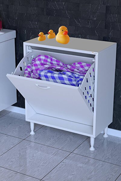 Modilayn Söke Kirli Sepetli, Ayaklı, Çok Amaçlı Banyo Dolabı (14 farklı Geniş...