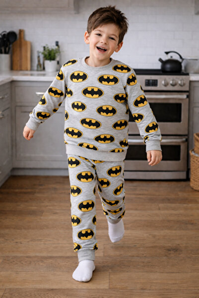 NOVERAM KİDS Boy's Batman Themed Long Sleeve Pajama Set