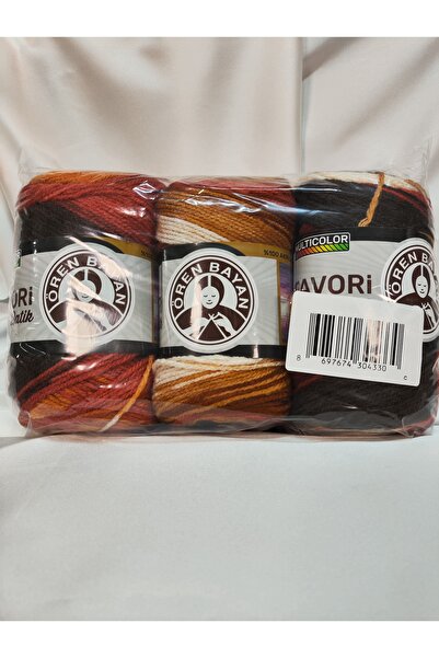 Ören Bayan FAVORİ BATİK Ebruli El Örgü İpi (3 Adet) - Renk: 907
