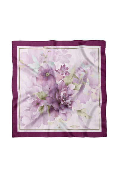 Sultan İpek Floral Patterned Scarf / Bandana 50X50Cm
