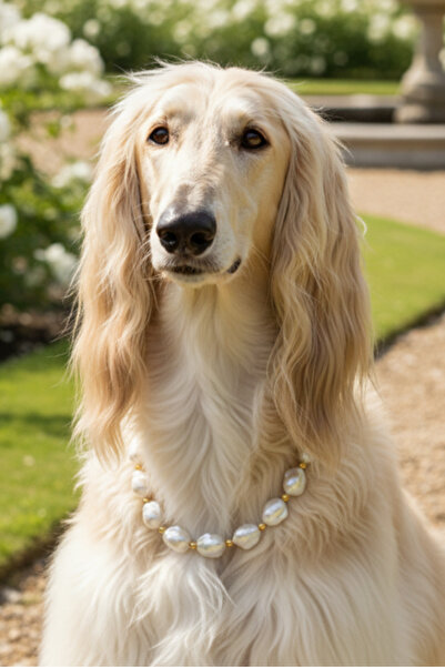 Stoneage قلادة للكلاب مزينة باللؤلؤ - طوق - سلسلة