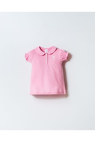 U.S. Polo Assn. Kız Bebek Pike Elbise %100 Pamuk – Polo Yaka Yazlık Günlük El...