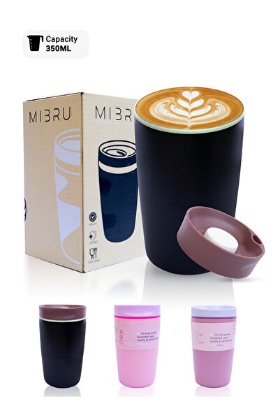 MIBRU MI3RU 350ml Thermal Coffee Tumbler – Double Wall Vacuum Insulated, Spil...