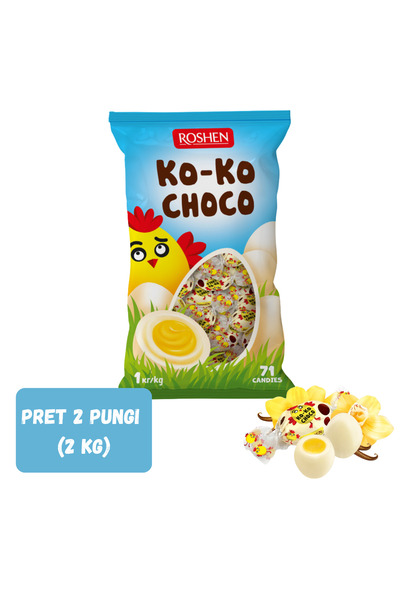 Roshen SET 2 BUCĂȚI - Deliciu de ciocolată albă KO-KO CHOCO- Pachet de 1 kg