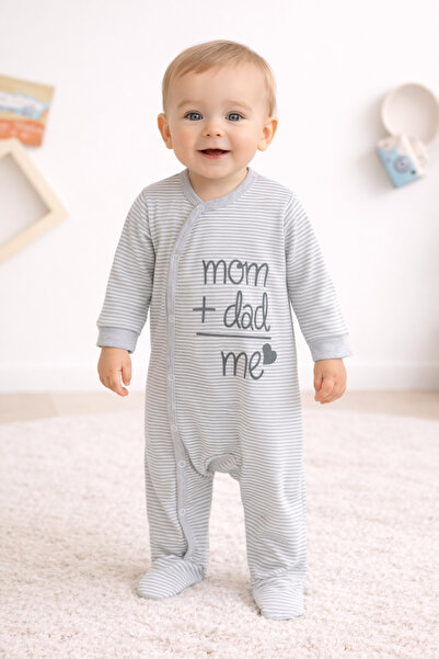 Nehad Bebe رومبير قطني للأطفال من الجنسين، مخطط ومطبوع عليه نصوص، بأزرار كبس،...