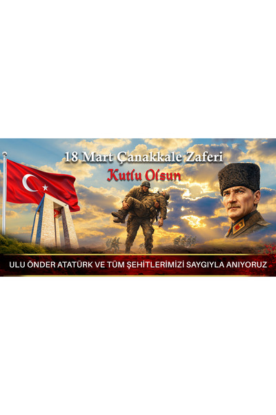 heptex 18 Mart Çanakkale Zaferi Branda Pano 100x200cm