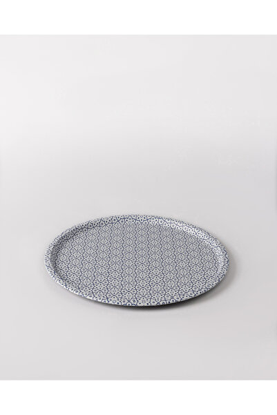 Madame Coco Reve Bleu Lucida Round Tray - Blue/White