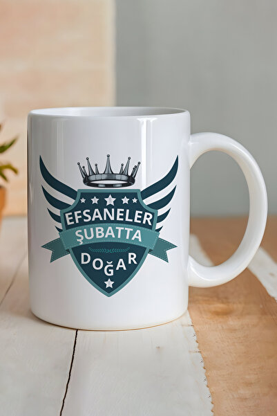 qoeuyl boutique Crowned Legends Are Born in the Branch Printed Birthday Gift Mug