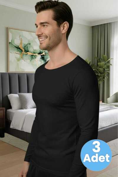 Uniquetrenders Мъжка тениска с дълъг ръкав, 3 броя, смес от ликра
