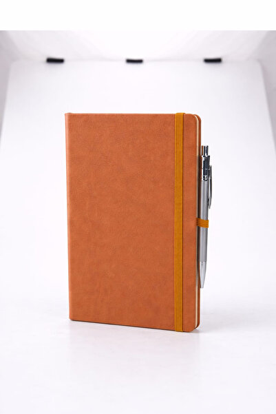 zubi 13X21 Thermo Leather 96 Sheets Lined Notebook with Elastic Band and Meta...