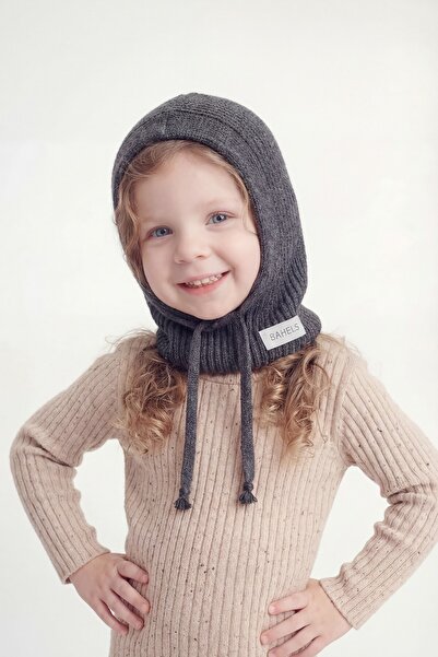 BAHELS Детска сива плетена шапка с качулка