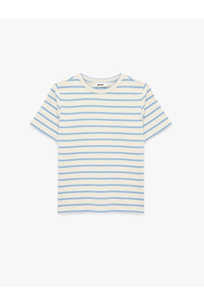 Koton Cotton Short Sleeve Crew Neck Stripe T-Shirt