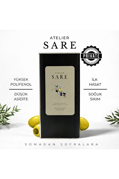 SARE ATELIER SARE Premium 5 Lt Soğuk Sıkım Natürel Sızma Zeytinyağı