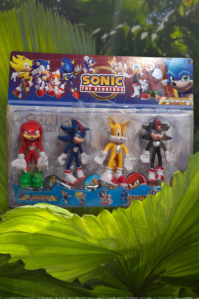 HOŞGARDENS Kirpi Sonıc Oyuncak Tails-Super Sonıc-Knuckles- 4'lü Figür Karakte...