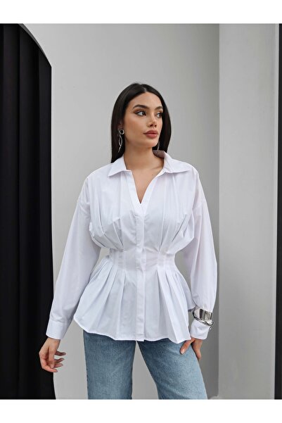 ESRAHELVACI Pleated Shirt with Belted Waist