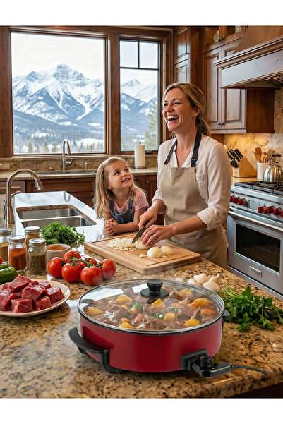 Vesus 40 cm çap Elektrikli tencere, pizzamatik, güveç, lahmacun makinesi