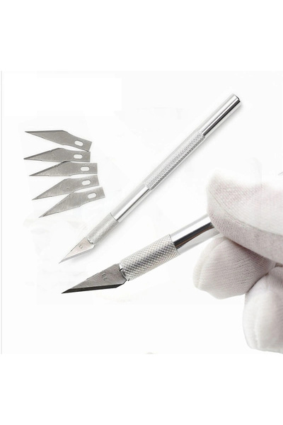 habaca سكين كريتوفر معدني من نوع النشيتر للقطع الدقيق مع 5 رؤوس بديلة