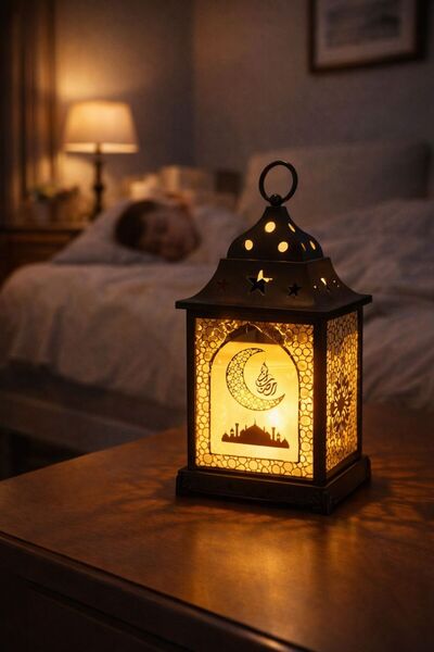 dehkah فانوس رمضان مضيء بتصميم إسلامي أنيق – إضاءة دافئة للديكور والهدايا JY-4