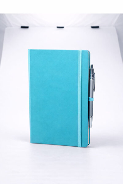 zubi 13X21 Thermo Leather 96 Sheets Lined Notebook with Elastic Band and Meta...