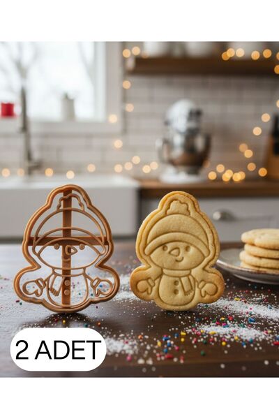 CT STONES قالب كوكيز الرجل الثلجي الصغير المكون من قطعتين مع شكل رجل الثلج، ق...