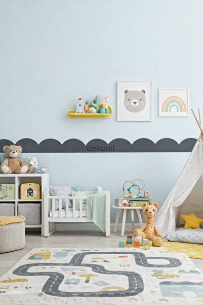 Dekonil Pera Çocuk Odası Mdf Oval Duvar Bordürü 10*80 cm - 1 adet