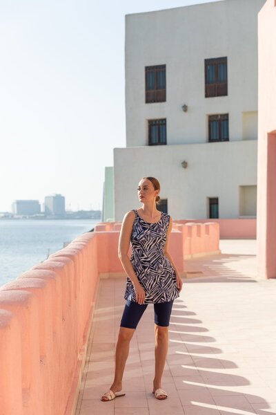 ALFASA Μαγιό Sevina με σχέδια και μηδενικά μανίκια, μισοκαλυμμένο - ALF26805