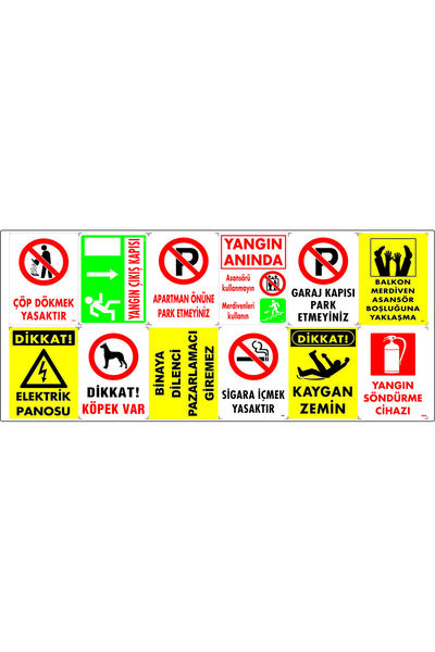 PVC/Forex 12li apartman güvenlik seti 25x33cm