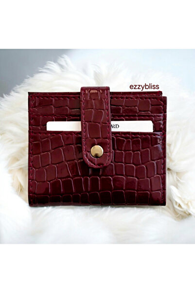 EZZY BLİSS Ezzybliss Women's Burgundy Shiny Faux Leather Crocodile Pattern Sn...