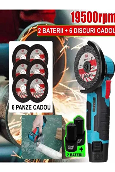 Other brand Mini Electric Flex Grinder with 2 12V Batteries 76MM Disc + 6 Discs