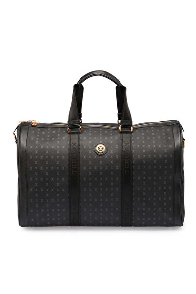 Tergan Siyah Print Unisex Seyahat Çantası - S1SC00021341-T0E