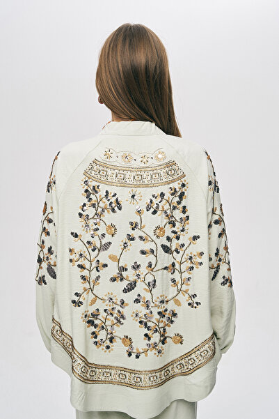 Orfeo Negro Women's Elegant Sparkle Back Sequin and Bead Embellished Oversize...