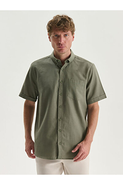 LC Waikiki Regular Fit Short Sleeve Poplin Men's Shirt